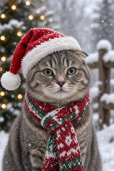 Scottish Fold poster, Christmas Cats