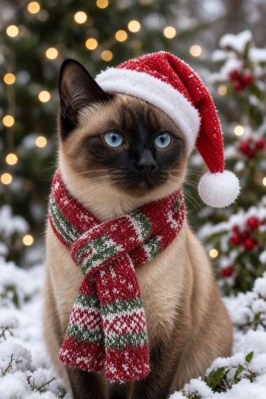 Siamese poster, Christmas Cats
