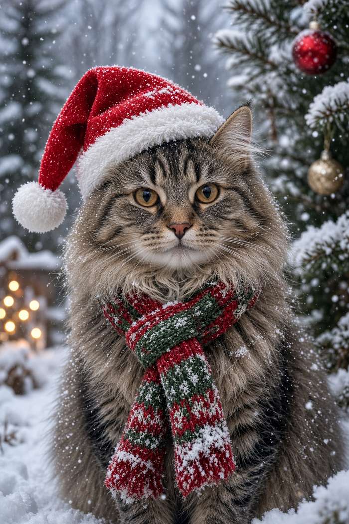 Siberian poster, Christmas Cats