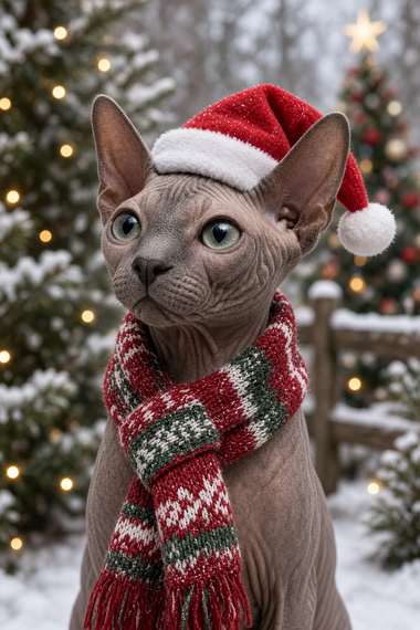 Sphynx poster, Christmas Cats