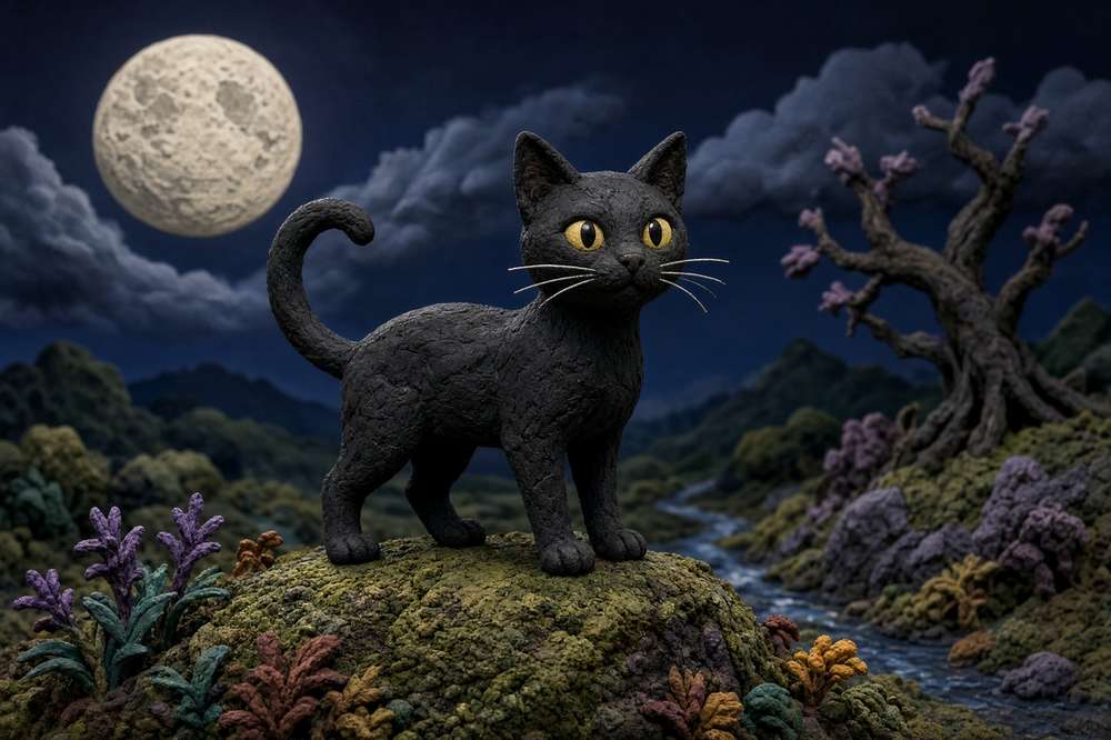 Black Cat poster, Claymation Cats