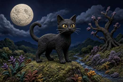 Black Cat poster, Claymation Cats