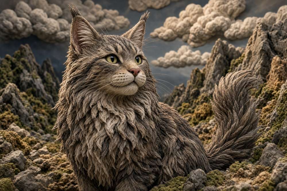 Maine Coon poster, Claymation Cats