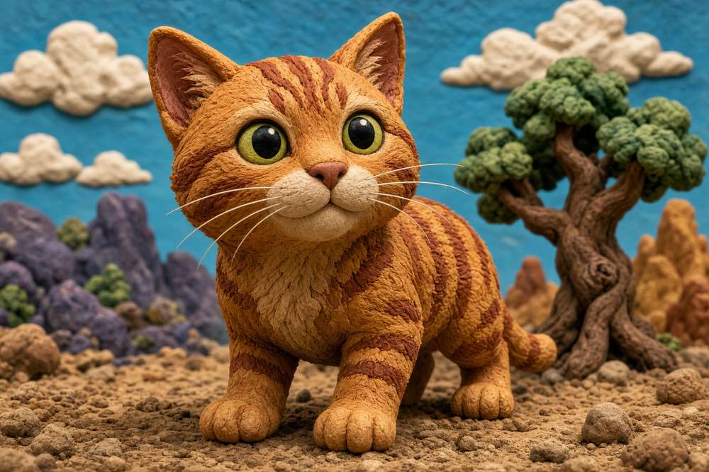 Orange Tabby poster, Claymation Cats