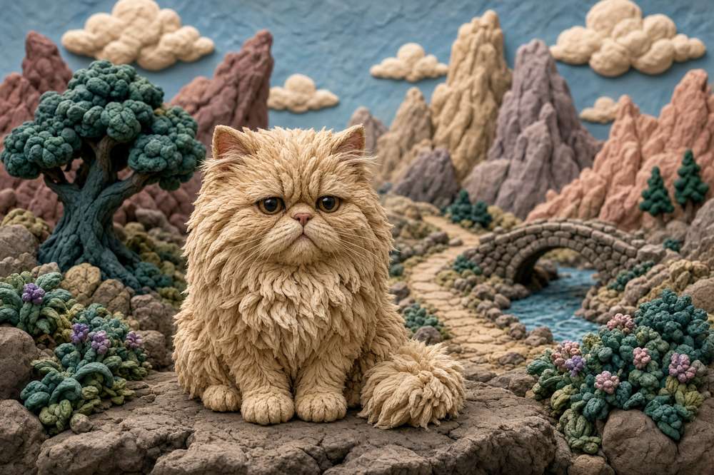 Persian poster, Claymation Cats