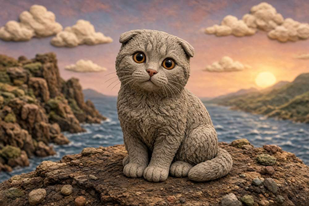 Scottish Fold poster, Claymation Cats