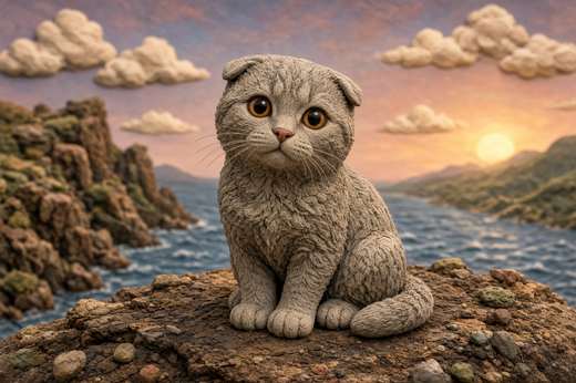 Scottish Fold poster, Claymation Cats