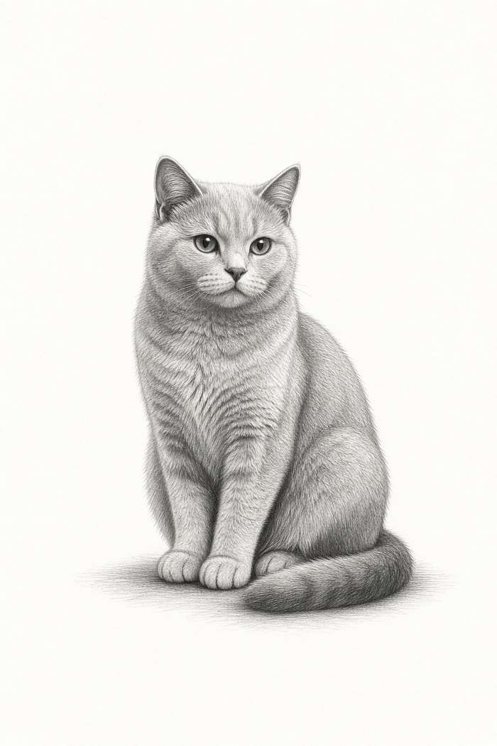 British Shorthair poster, Sketch Cats