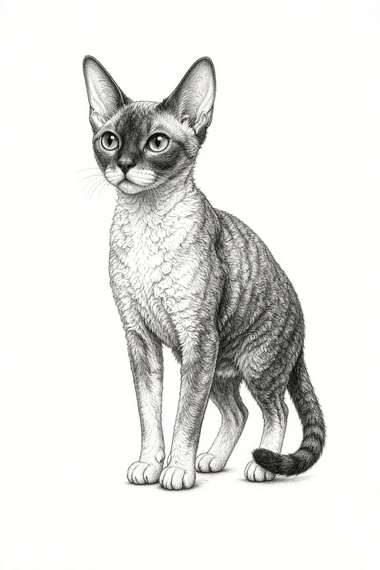 Devon Rex poster, Sketch Cats