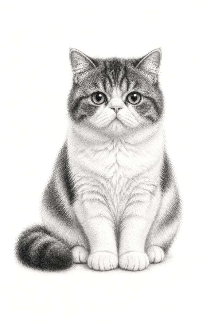 Exotic Shorthair poster, Sketch Cats