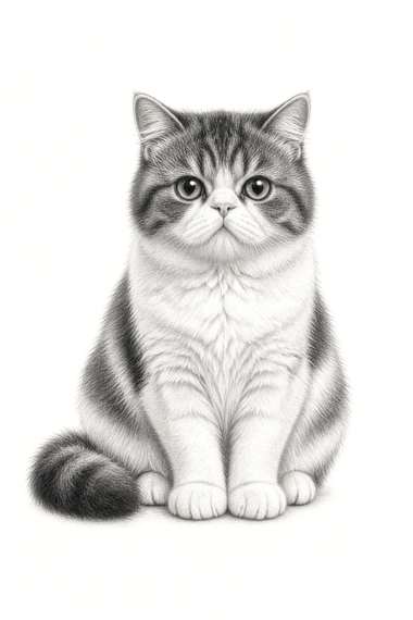 Exotic Shorthair poster, Sketch Cats