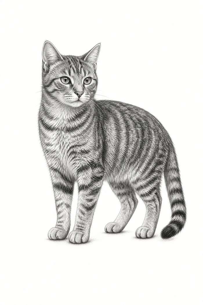 Gray Tabby poster, Sketch Cats