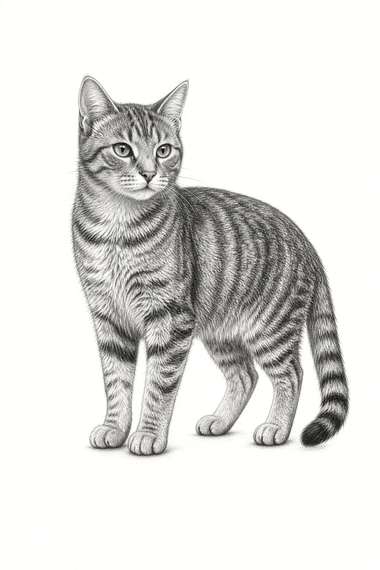 Gray Tabby poster, Sketch Cats