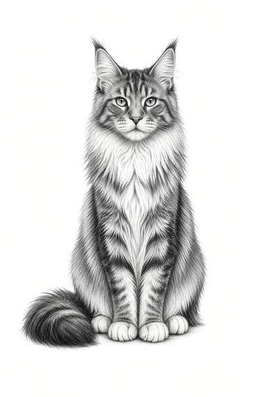 Maine Coon poster, Sketch Cats