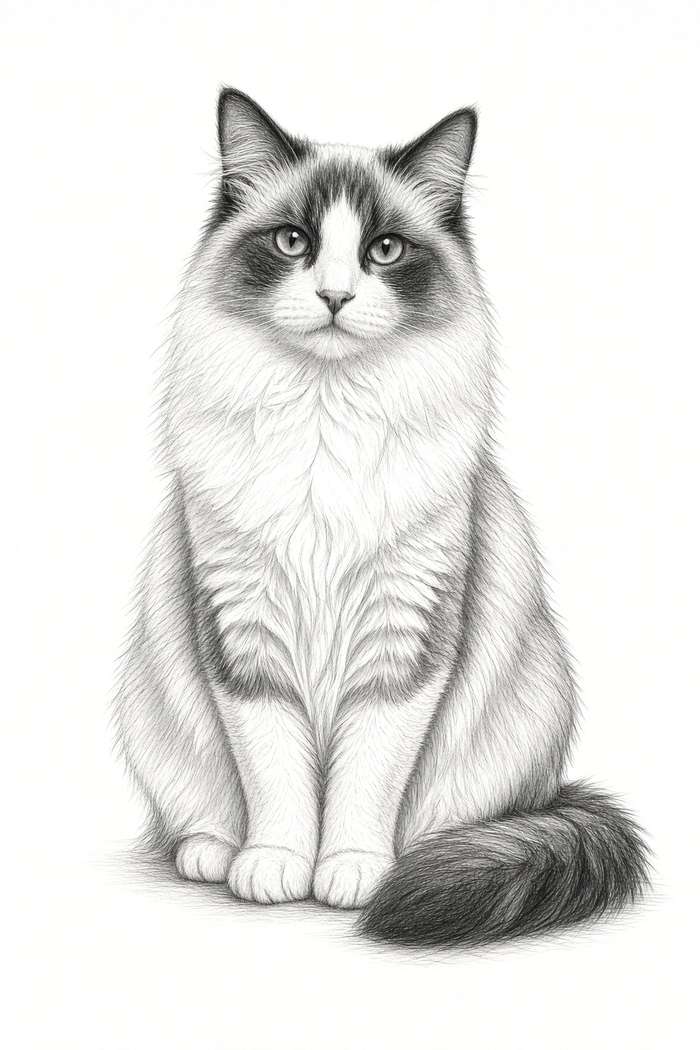 Ragdoll poster, Sketch Cats