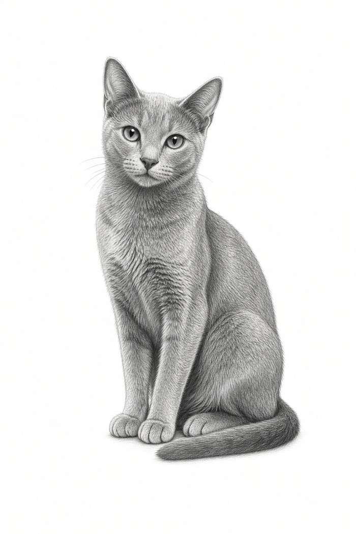 Russian Blue poster, Sketch Cats