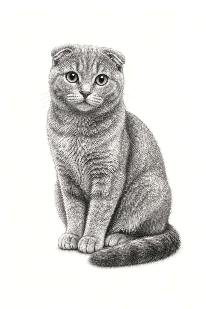 Scottish Fold poster, Sketch Cats