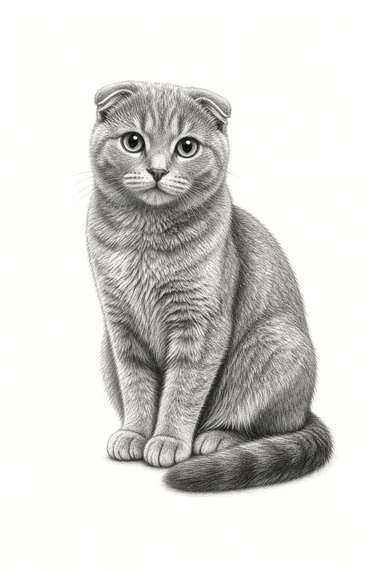 Scottish Fold poster, Sketch Cats
