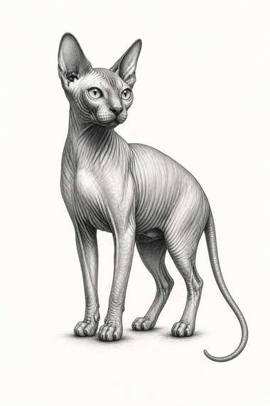 Sphynx poster, Sketch Cats