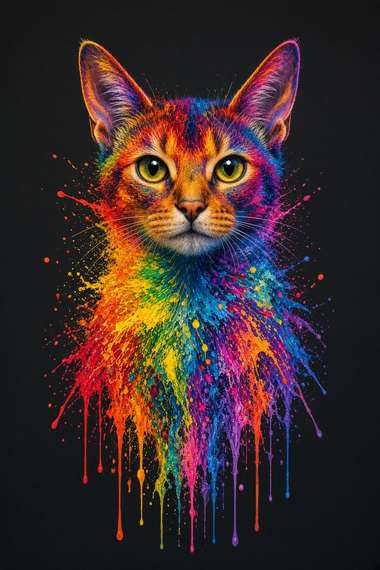 Abyssinian poster, Paint Splash Cats