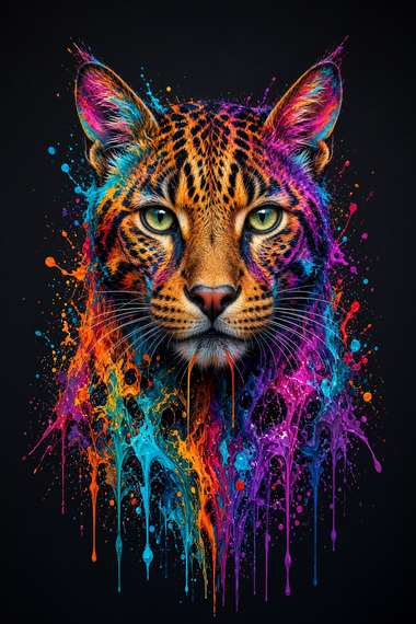 Bengal poster, Paint Splash Cats
