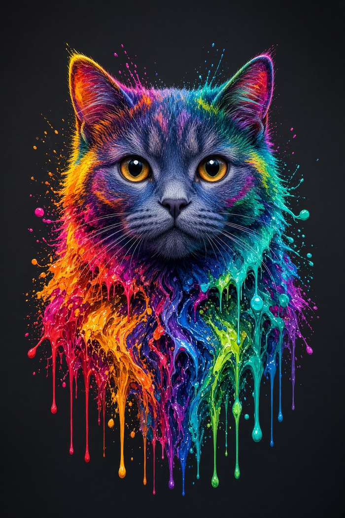 British Shorthair poster, Paint Splash Cats