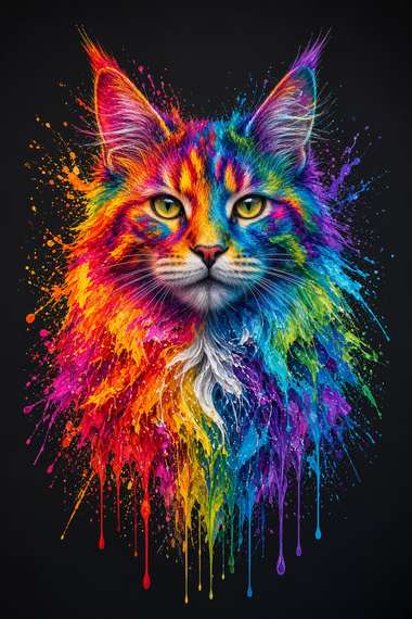 Norwegian Forest poster, Paint Splash Cats