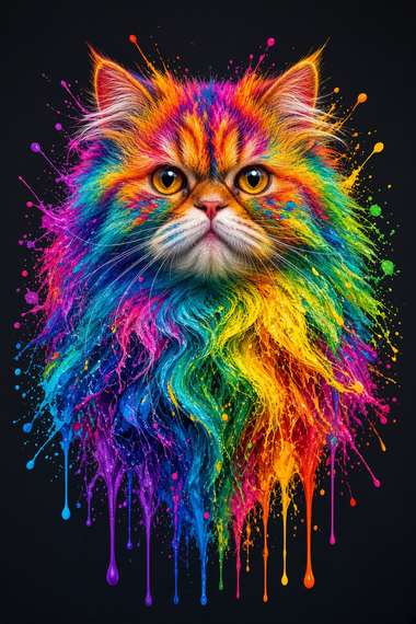 Persian poster, Paint Splash Cats