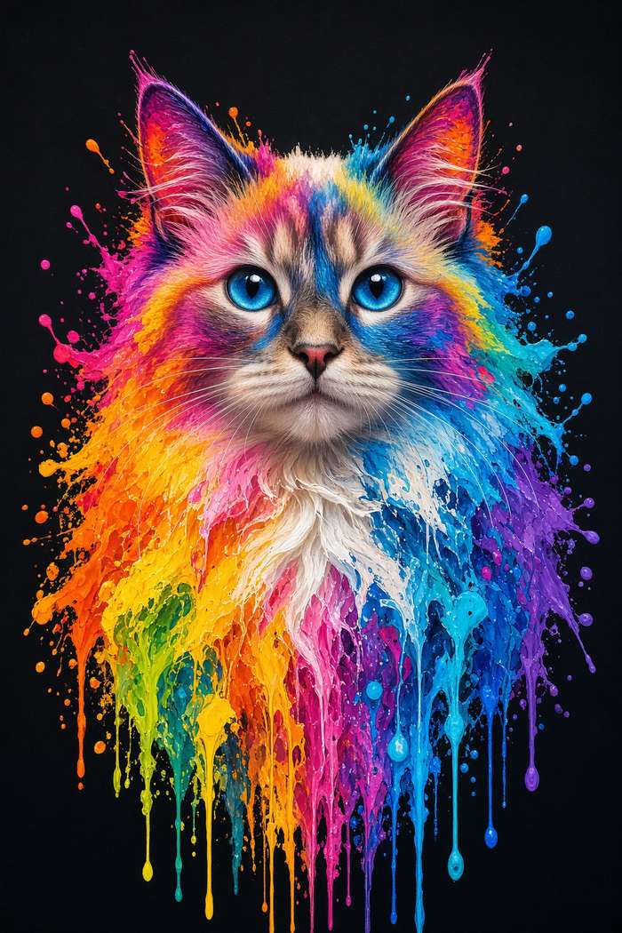 Ragdoll poster, Paint Splash Cats