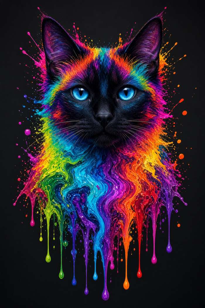 Siamese poster, Paint Splash Cats