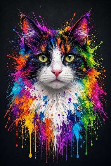 Tuxedo poster, Paint Splash Cats
