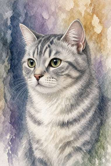 American Shorthair poster, Watercolor Cats