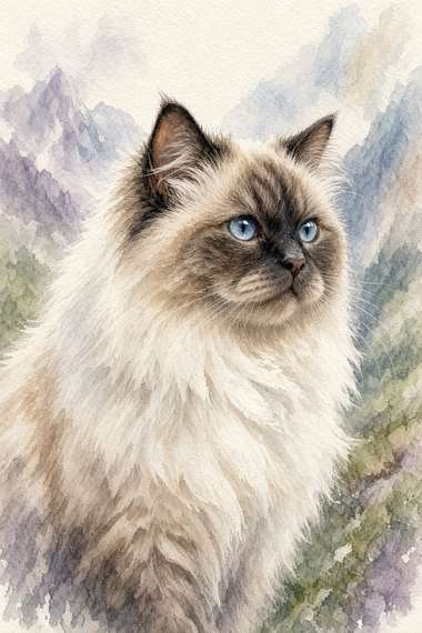 Himalayan poster, Watercolor Cats