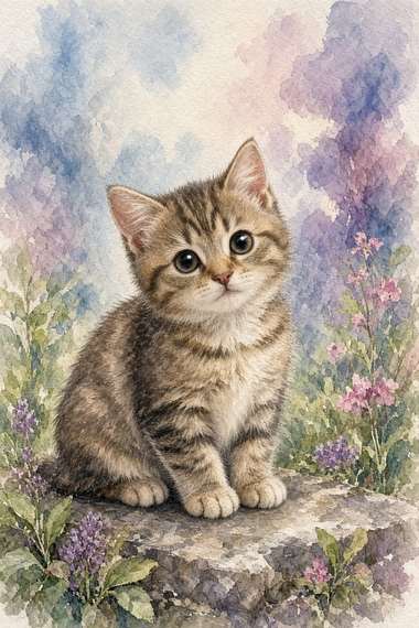 Munchkin poster, Watercolor Cats