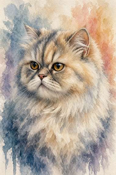Persian poster, Watercolor Cats