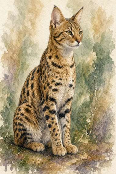 Savannah poster, Watercolor Cats