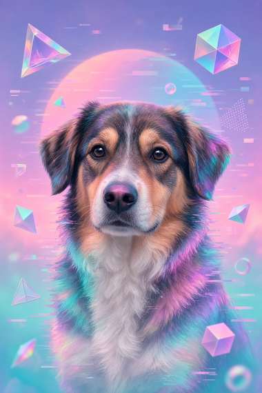 Australian Shepherd poster, Cotton Candy Canines