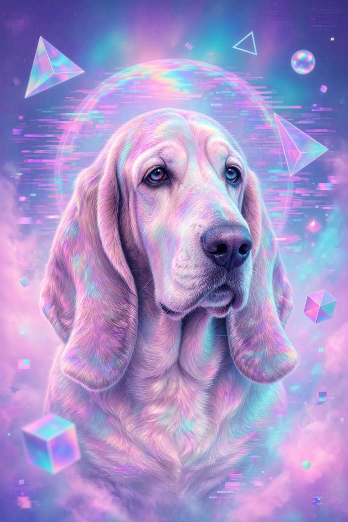 Basset Hound poster, Cotton Candy Canines