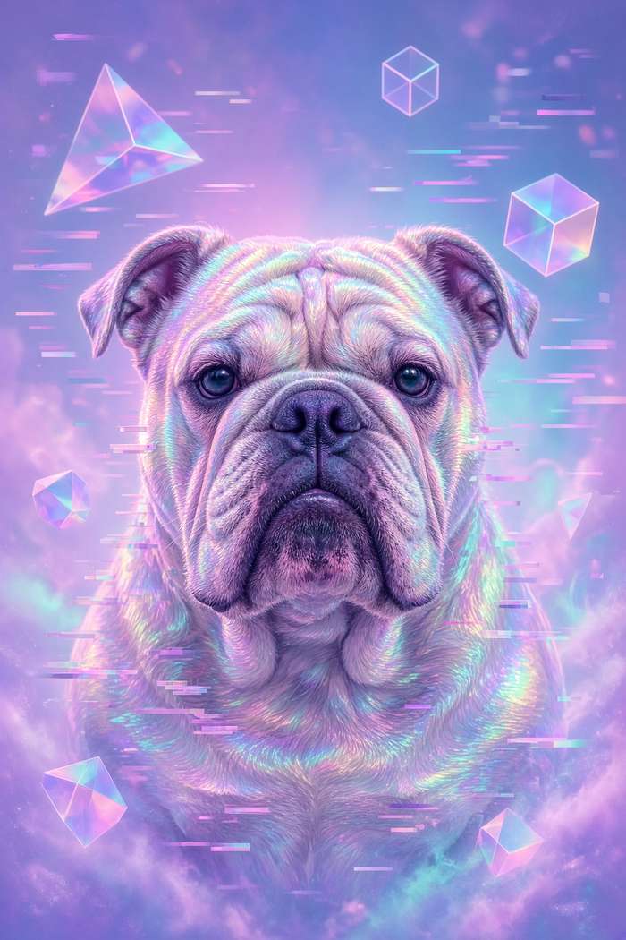 Bulldog poster, Cotton Candy Canines