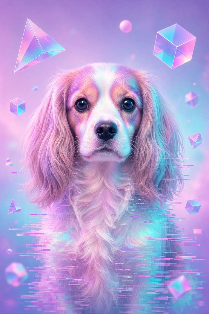 Cavalier King Charles poster, Cotton Candy Canines