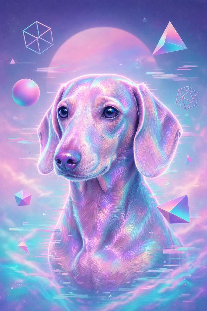 Dachshund poster, Cotton Candy Canines