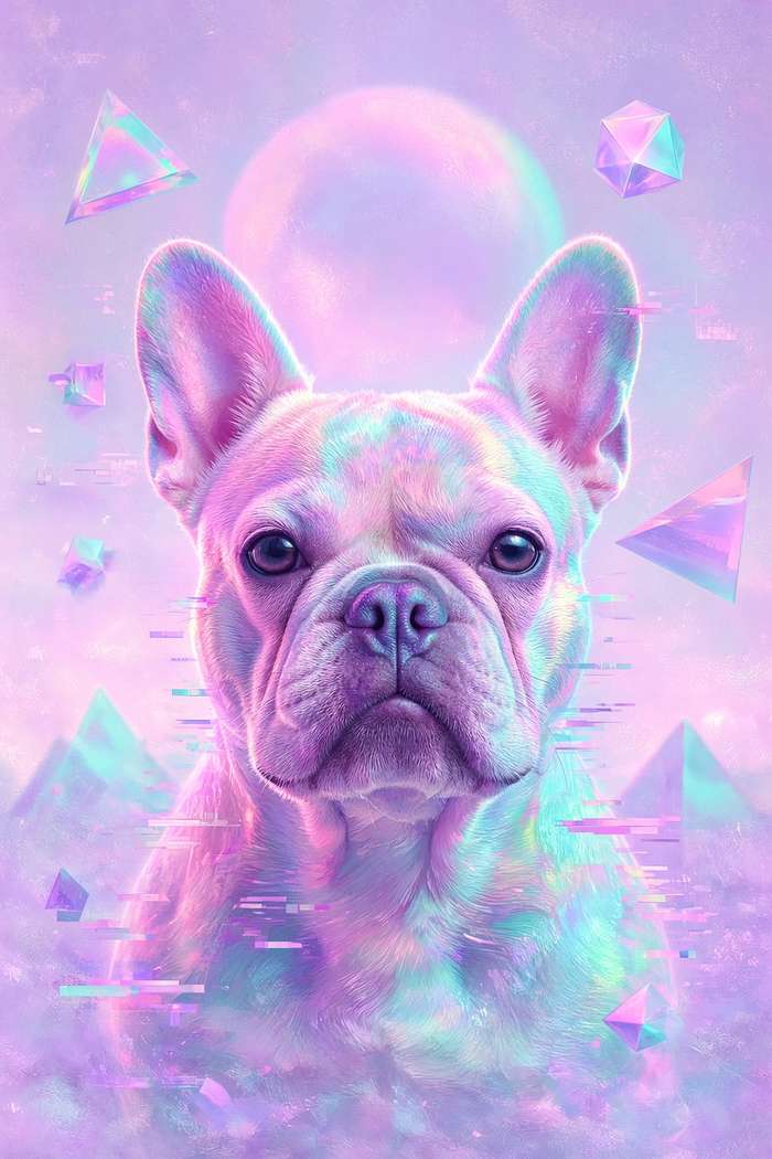 French Bulldog poster, Cotton Candy Canines