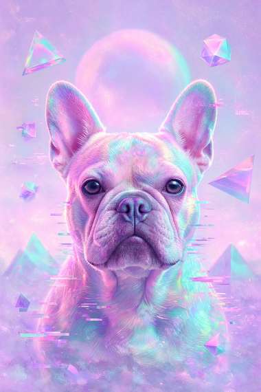 French Bulldog poster, Cotton Candy Canines
