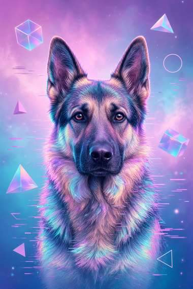 German Shepherd poster, Cotton Candy Canines