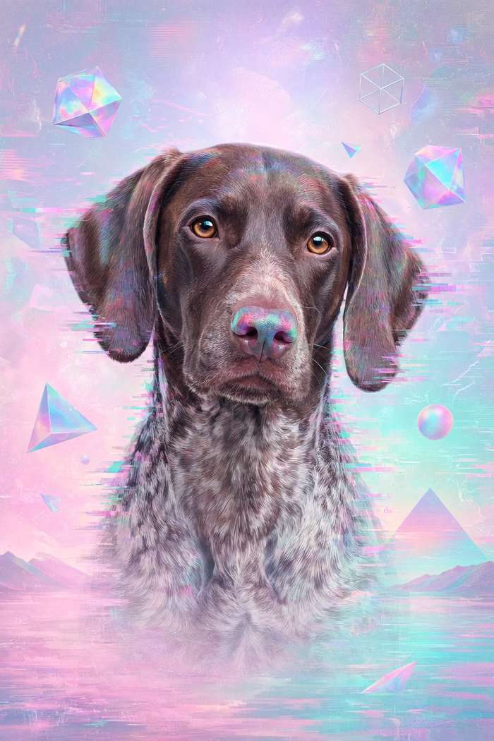 German Shorthaired Pointer poster, Cotton Candy Canines