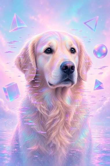 Golden Retriever poster, Cotton Candy Canines