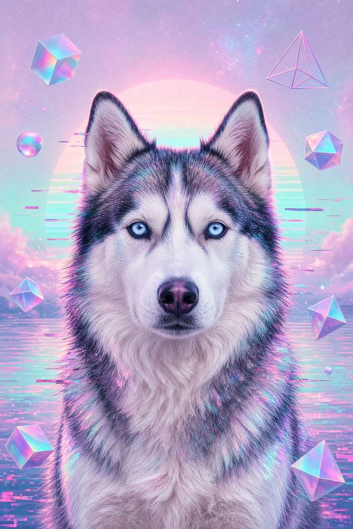 Siberian Husky poster, Cotton Candy Canines