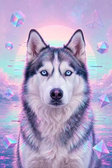 Siberian Husky poster, Cotton Candy Canines
