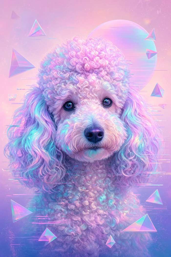 Poodle poster, Cotton Candy Canines