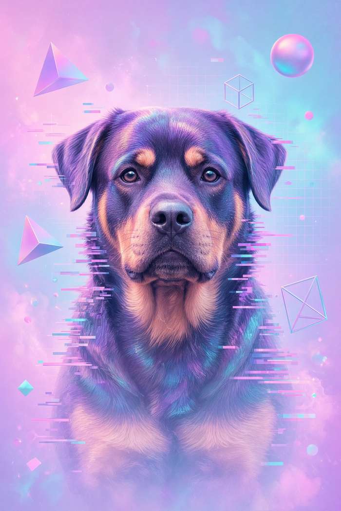 Rottweiler poster, Cotton Candy Canines